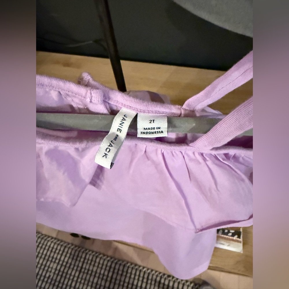 NWOT • 2T • Janie and Jack Ruffle Shoulder Top Lavendar - Picture 2 of 4
